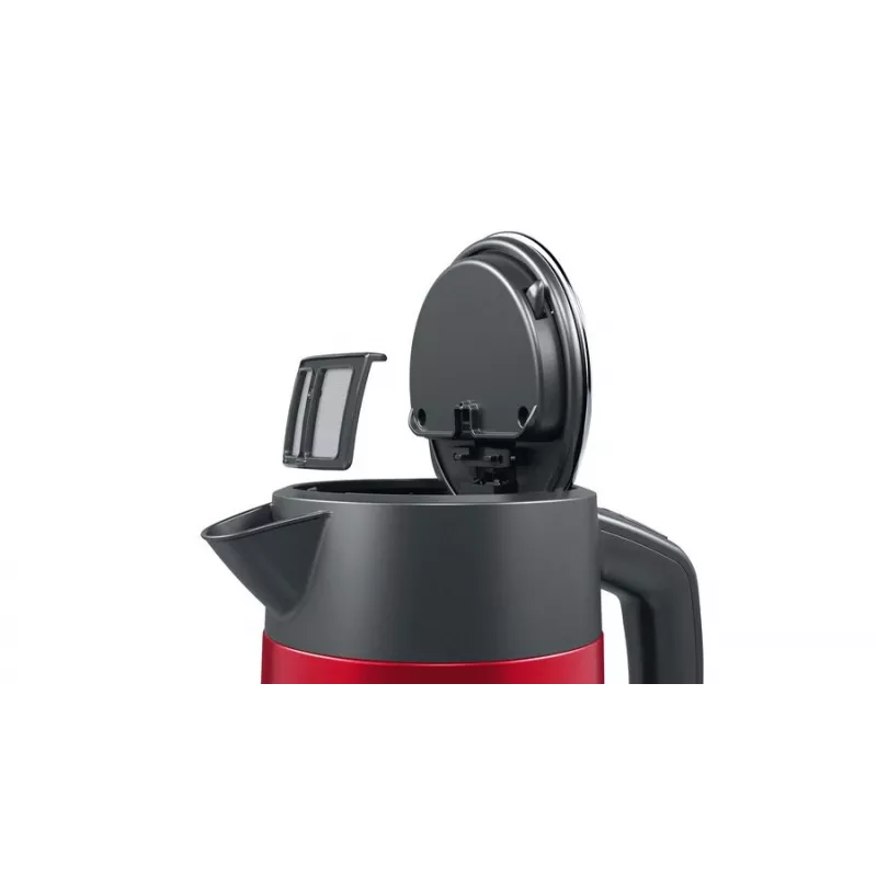 Rýchlovarná kanvica Bosch TWK4P434 — 1,7 l, 2400 W, čierna/červená