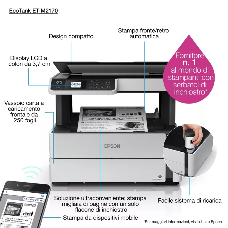 Epson EcoTank M2170 atramentová A4 1200 x 2400 DPI 39 ppm Wi-Fi
