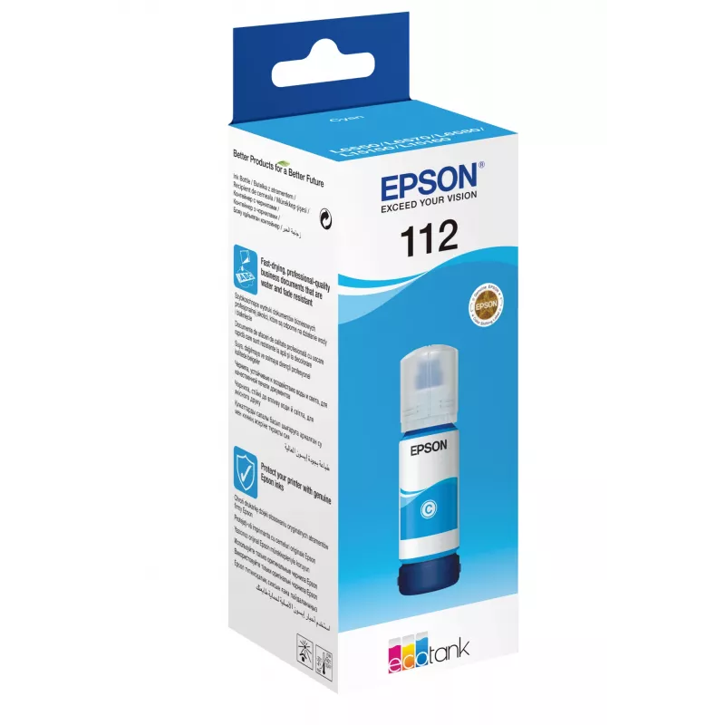 Atramentová fľaša Epson 112 EcoTank pigmentová azúrová