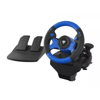 GENESIS Seaborg 350 čierny, modrý USB volant + pedále Nintendo Switch, PC, PlayStation 4, Playstation 3, Xbox 360, Xbox One, Xbox Series S, Xbox Series X