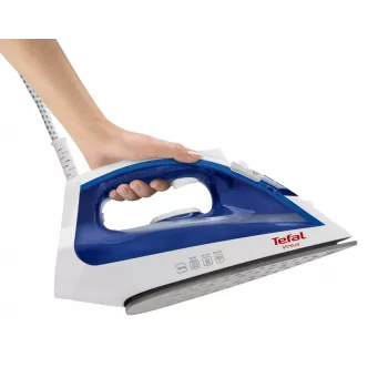 Naparážacia žehlička Tefal Virtuo FV1711 — 1800 W, žehliaca plocha Durilium, nádržka 0,2 l, vertikálna para, fialová/biela