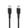 BELKIN USB-C na USB-C kábel, pletený, 1 m, čierny