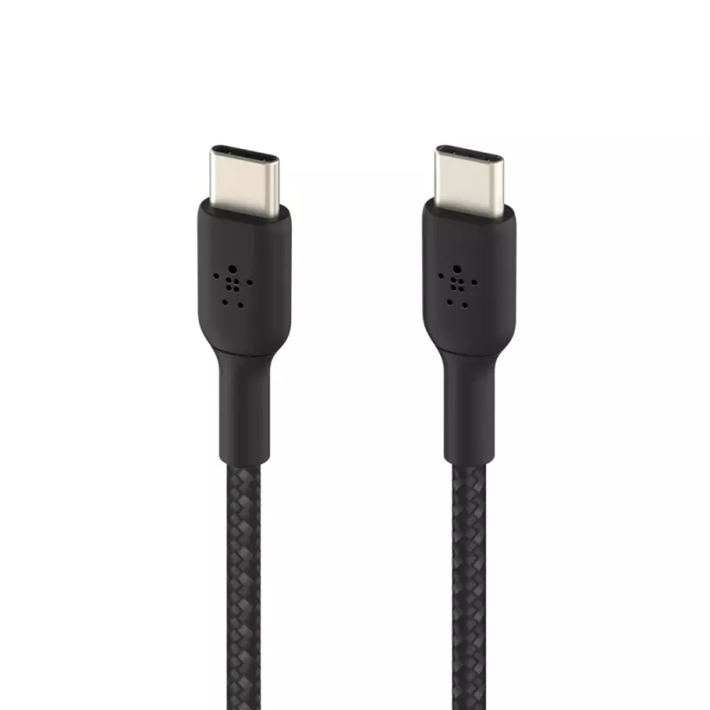 BELKIN USB-C na USB-C kábel, pletený, 1 m, čierny