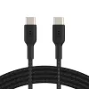 BELKIN USB-C na USB-C kábel, pletený, 1 m, čierny