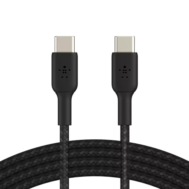 BELKIN USB-C na USB-C kábel, pletený, 1 m, čierny