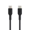 BELKIN USB-C na USB-C kábel, pletený, 1 m, čierny