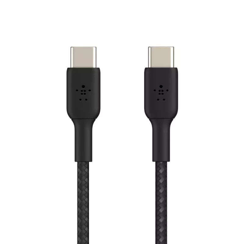 BELKIN USB-C na USB-C kábel, pletený, 1 m, čierny