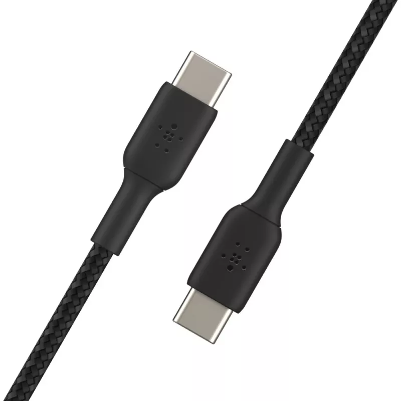 BELKIN USB-C na USB-C kábel, pletený, 1 m, čierny
