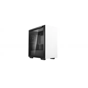 PC skriňa DeepCool MACUBE 110 WH Midi-Tower — biela, tvrdené sklo, microATX, až do 320 mm GPU, 165 mm CPU chladič, 2x3,5 palcov + 2x2,5 palcov pozície
