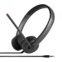 Lenovo stereo analógový headset káblový s hlavovým mostom kancelársky/call centrum čierny