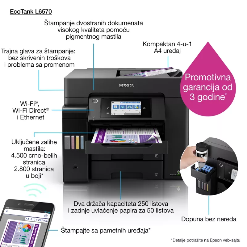 Epson EcoTank L6570 laserová 1200 x 2400 DPI 32 ppm Wi-Fi