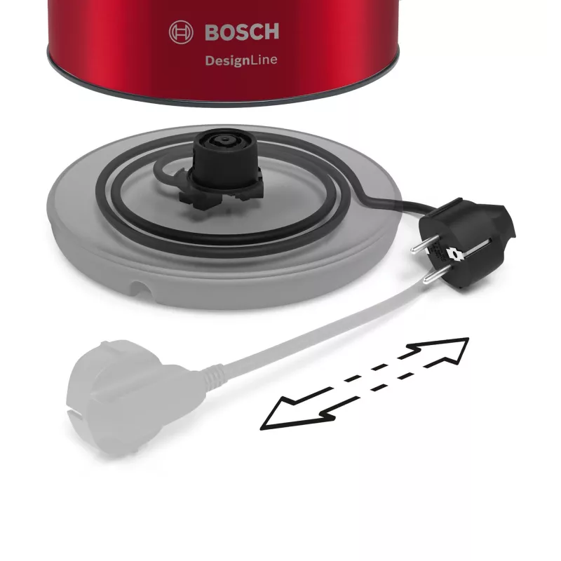 Bosch TWK3P424 rýchlovarná kanvica 1,7 L 2400 W sivá, červená