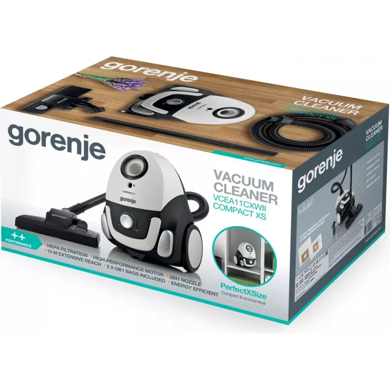 Gorenje VCEA11CXWII 2 l podlahový vysávač suchý 750 W vreckový
