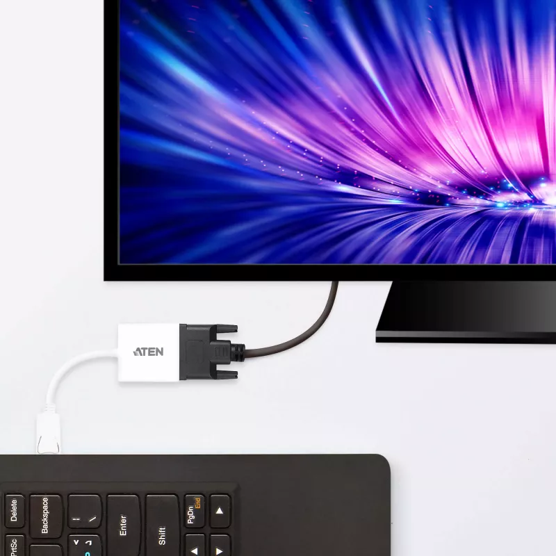 ATEN konvertor DisplayPort na DVI, PC: až UXGA / HDTV: až 1080i,1080p