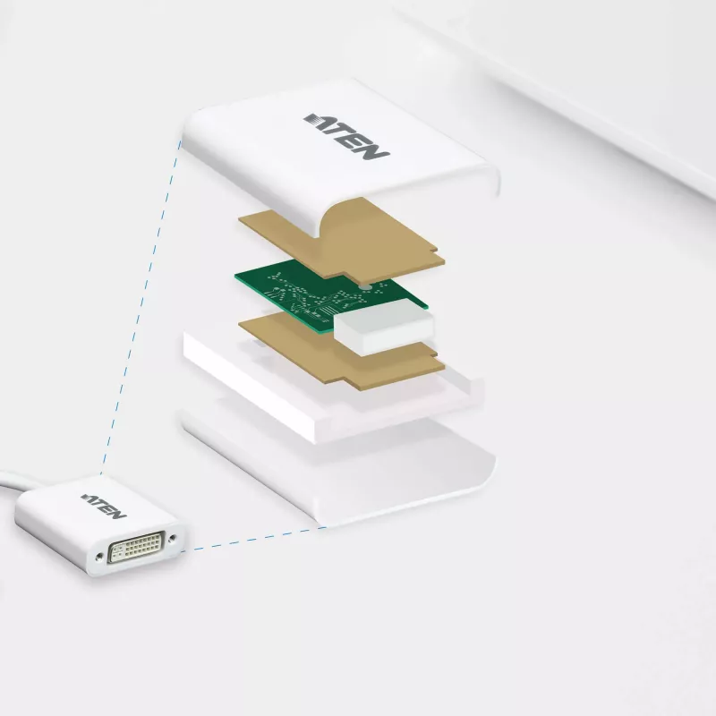 ATEN konvertor DisplayPort na DVI, PC: až UXGA / HDTV: až 1080i,1080p