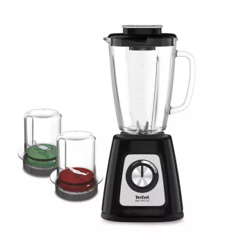 Stolný mixér Tefal BlendForce II BL4388 — 800 W, 1,25 l sklenená nádoba, drvenie ľadu, čierna/brúsený nerez