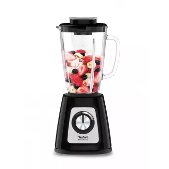 Stolný mixér Tefal BlendForce II BL4388 — 800 W, 1,25 l sklenená nádoba, drvenie ľadu, čierna/brúsený nerez