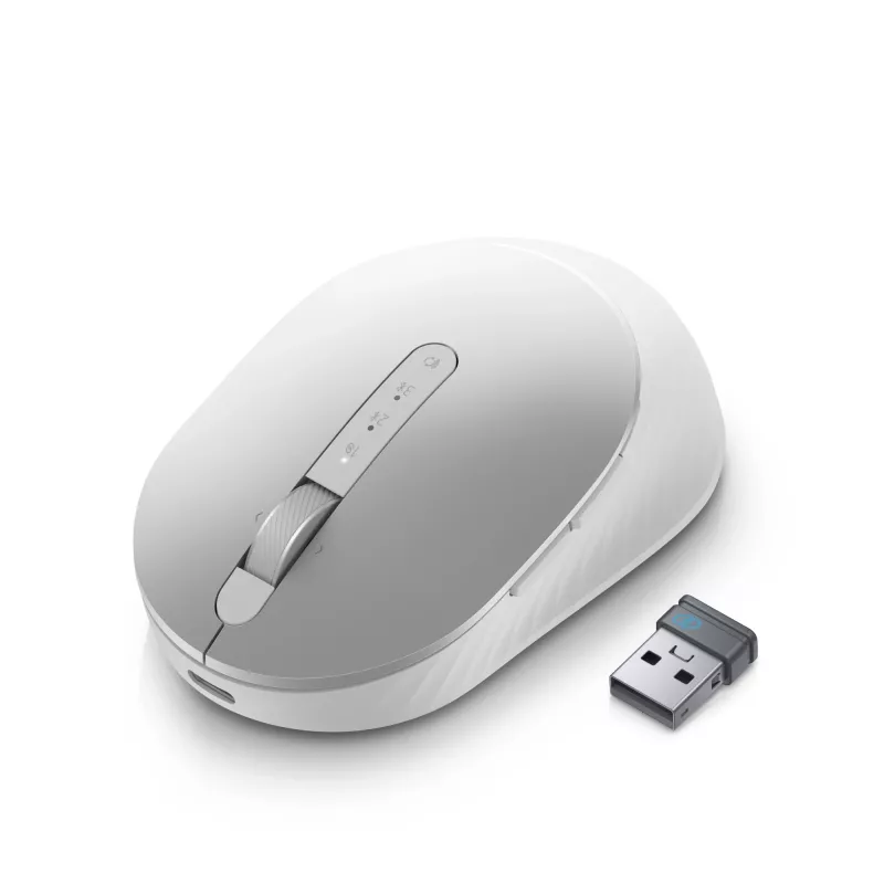 DELL Pro Premium Compact myš – MS7421W – platinová-strieborná, obojručná, optická, RF Wireless + Bluetooth, 1600 DPI, platinová, strieborná (otvorený obal)