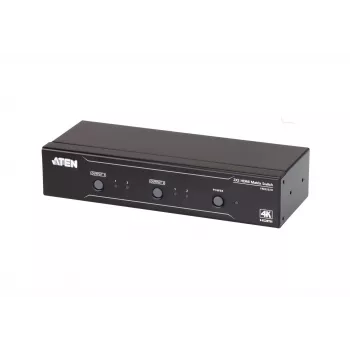 ATEN 2x2 4K HDMI Matrix Switch, až do 15 m, AV matrix prepínač, 10,2 Gbit/s, 340 MHz, 4096 x 2160 pixelov, 4096 x 2160, 3840 x 2160, čierny
