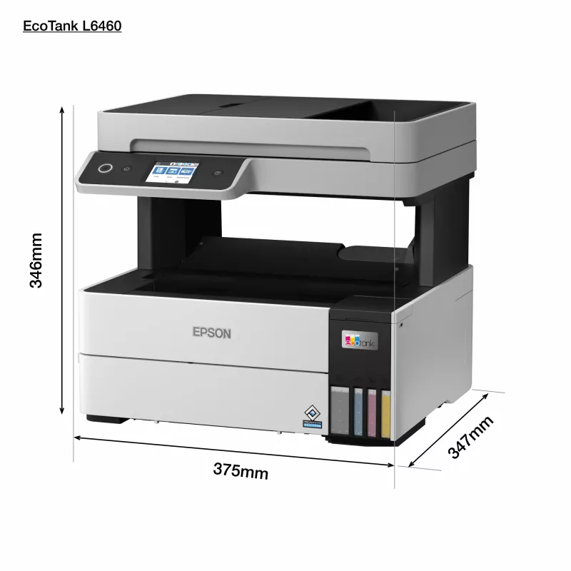 Multifunkčná tlačiareň Epson EcoTank L6460 — atramentová farebná, 4800x1200 dpi, 37 ppm, A4 duplex, Wi‑Fi, Ethernet