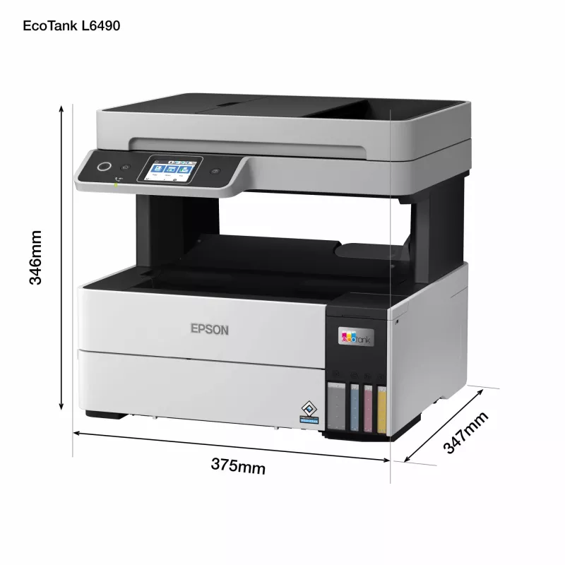 Multifunkčná tlačiareň Epson EcoTank L6490 — atramentová farebná, 4800x1200 dpi, 37 ppm, A4 duplex, Wi‑Fi, Ethernet