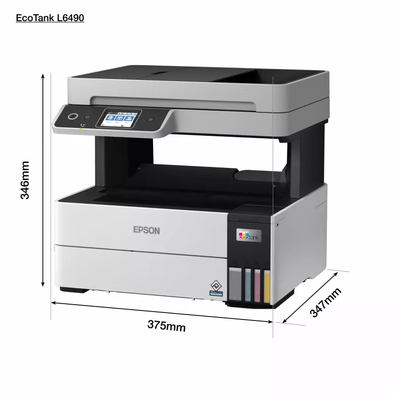 Multifunkčná tlačiareň Epson EcoTank L6490 — atramentová farebná, 4800x1200 dpi, 37 ppm, A4 duplex, Wi‑Fi, Ethernet