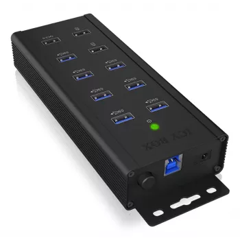 ICY BOX IB-HUB1703-QC3 USB 3.2 Gen 1 (3.1 Gen 1) Type-B 5000 Mbit/s čierny