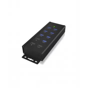 ICY BOX IB-HUB1703-QC3 USB 3.2 Gen 1 (3.1 Gen 1) Type-B 5000 Mbit/s čierny