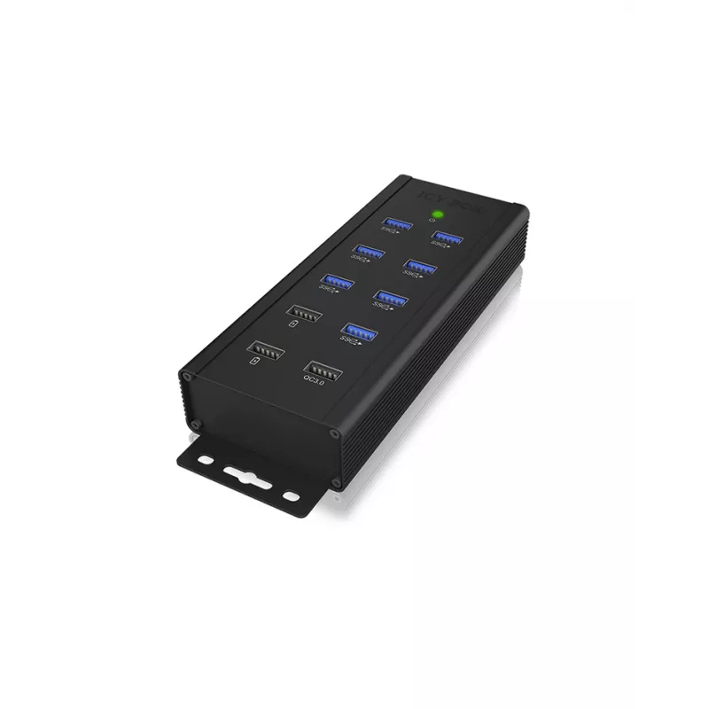 ICY BOX IB-HUB1703-QC3 USB 3.2 Gen 1 (3.1 Gen 1) Type-B 5000 Mbit/s čierny