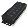 ICY BOX IB-HUB1703-QC3 USB 3.2 Gen 1 (3.1 Gen 1) Type-B 5000 Mbit/s čierny