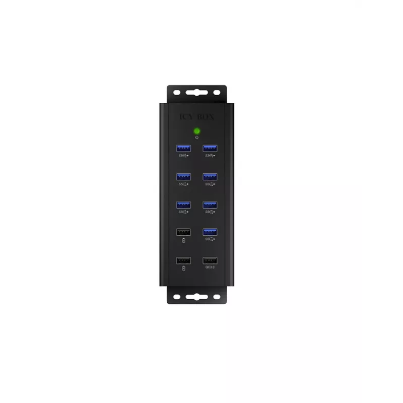 ICY BOX IB-HUB1703-QC3 USB 3.2 Gen 1 (3.1 Gen 1) Type-B 5000 Mbit/s čierny