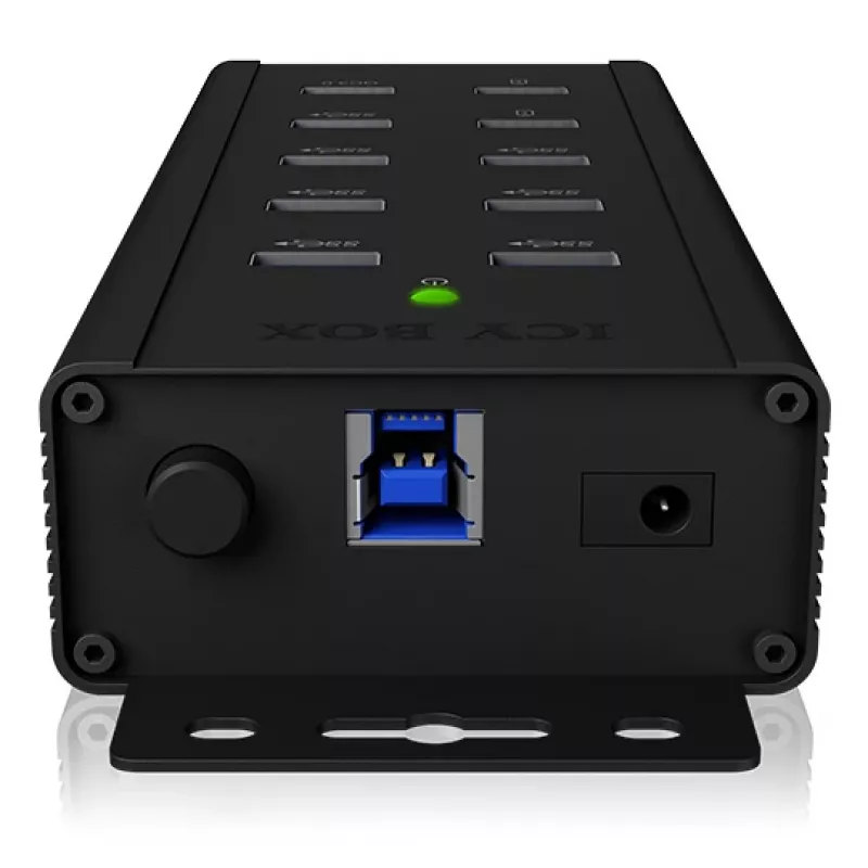 ICY BOX IB-HUB1703-QC3 USB 3.2 Gen 1 (3.1 Gen 1) Type-B 5000 Mbit/s čierny