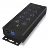 ICY BOX IB-HUB1703-QC3 USB 3.2 Gen 1 (3.1 Gen 1) Type-B 5000 Mbit/s čierny
