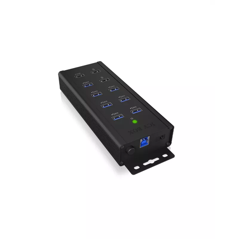 ICY BOX IB-HUB1703-QC3 USB 3.2 Gen 1 (3.1 Gen 1) Type-B 5000 Mbit/s čierny