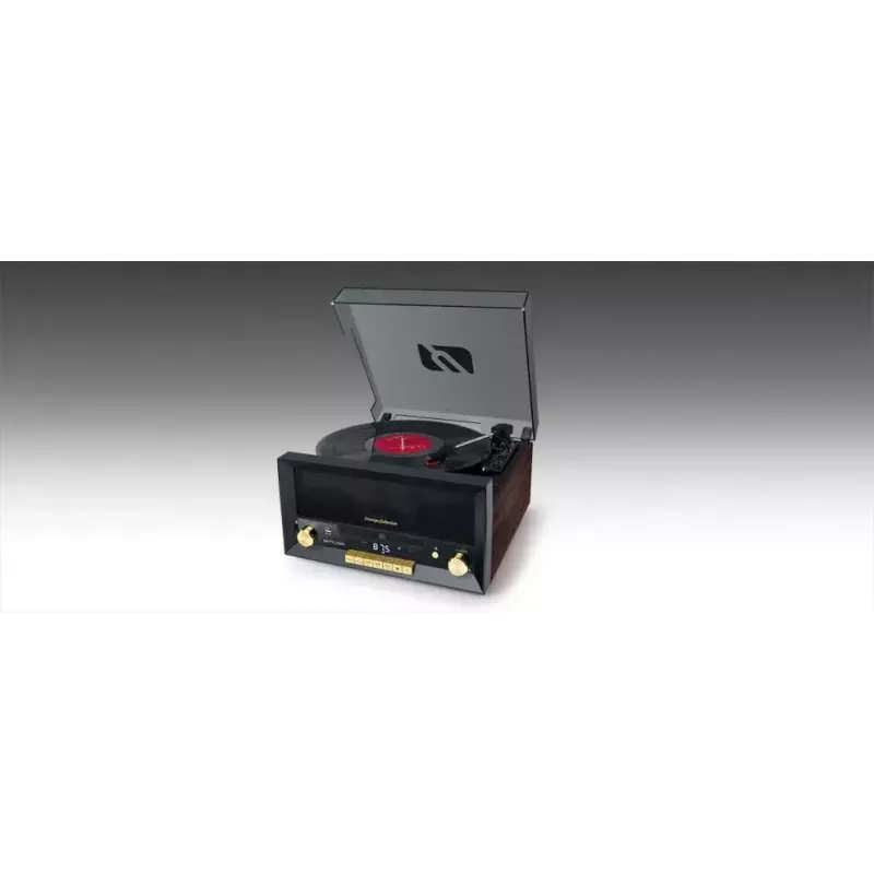 Muse MT-112 W gramofónový mikrosystém s CD, USB, Bluetooth, rádiom FM, 33/45/78 ot./min, hnedý
