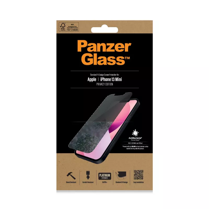 PanzerGlass ® ochranné sklo súkromia iPhone 13 Mini | Standard Fit