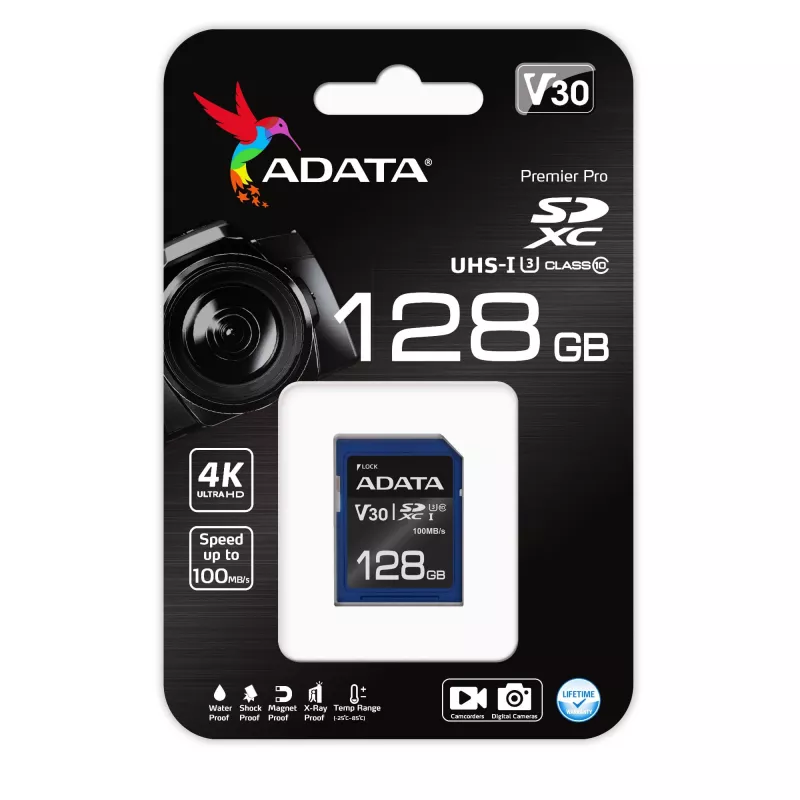 ADATA ASDX128GUI3V30S-R pamäťová karta 128 GB SDXC UHS-I trieda 10