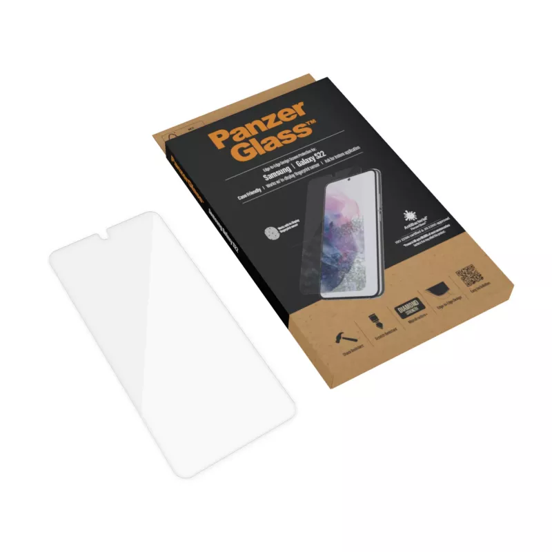 PanzerGlass UltraForce1 7293 ochranné sklo na displej Samsung Galaxy S22, tvrdené, kompatibilné s puzdrami, priehľadné