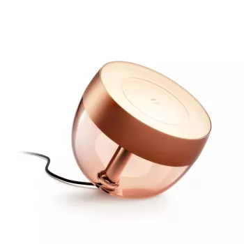 Smart stolná lampa Philips Hue Iris medená špeciálna edícia — 1 žiarovka, Bluetooth a Zigbee, 100–240V, 2m kábel