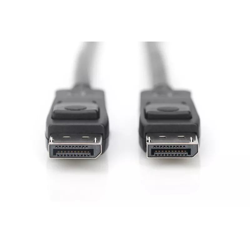 DIGITUS DisplayPort prepojovací kábel, DP M/M, 3 m so zaistením, Ultra HD 8K, verzia 1.3/1.4, čierny