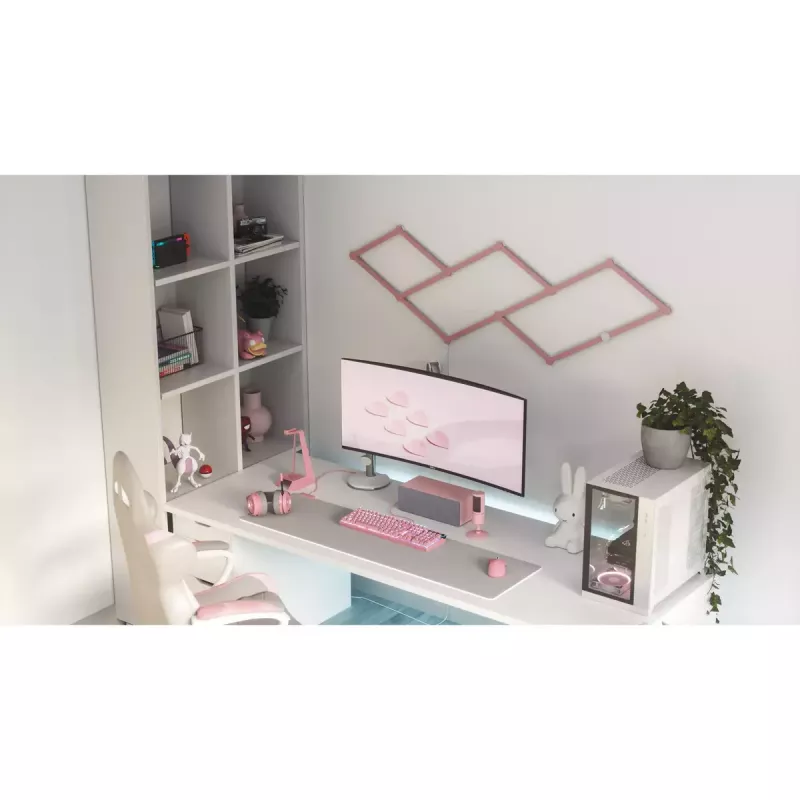 Nanoleaf Lines Skin NL59-0001PM-9PK, 60 stupňov, ružová matná, 9 ks