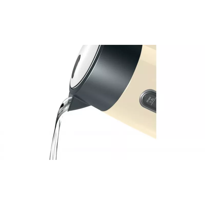 Elektrická kanvica Bosch TWK4P437 1,7 L, 2400 W, nerezové telo, bezdrôtová, béžová/čierna