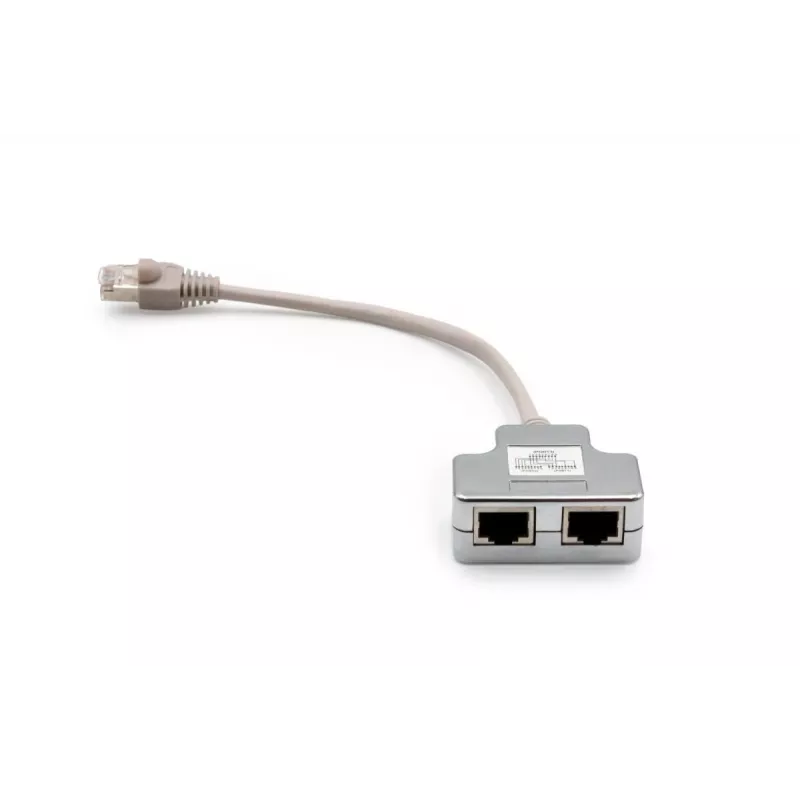 DIGITUS CAT 5e patch kábel adaptér 2x RJ45 konektor samica na 1x RJ45 konektor samec 0,19 m