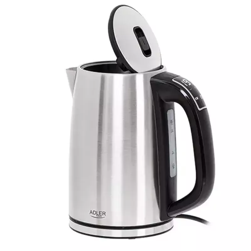 Elektrická kanvica Adler AD 1340 1,7 L 2200 W čierna strieborná