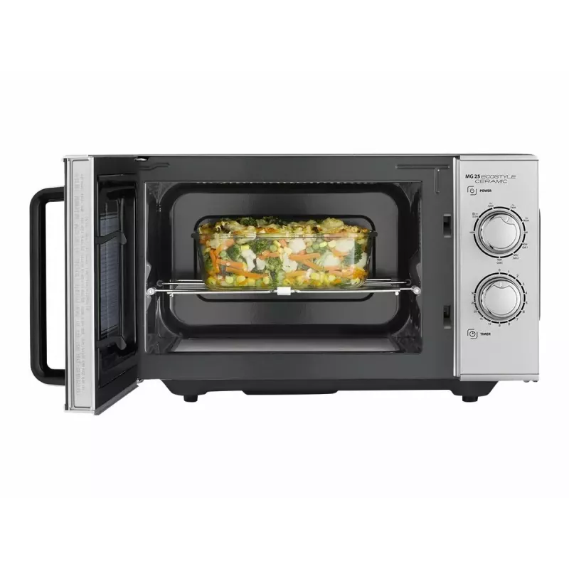 Mikrovlnná rúra Caso MG 25 Ecostyle, 25 L, 900 W, funkcia grilu, strieborná