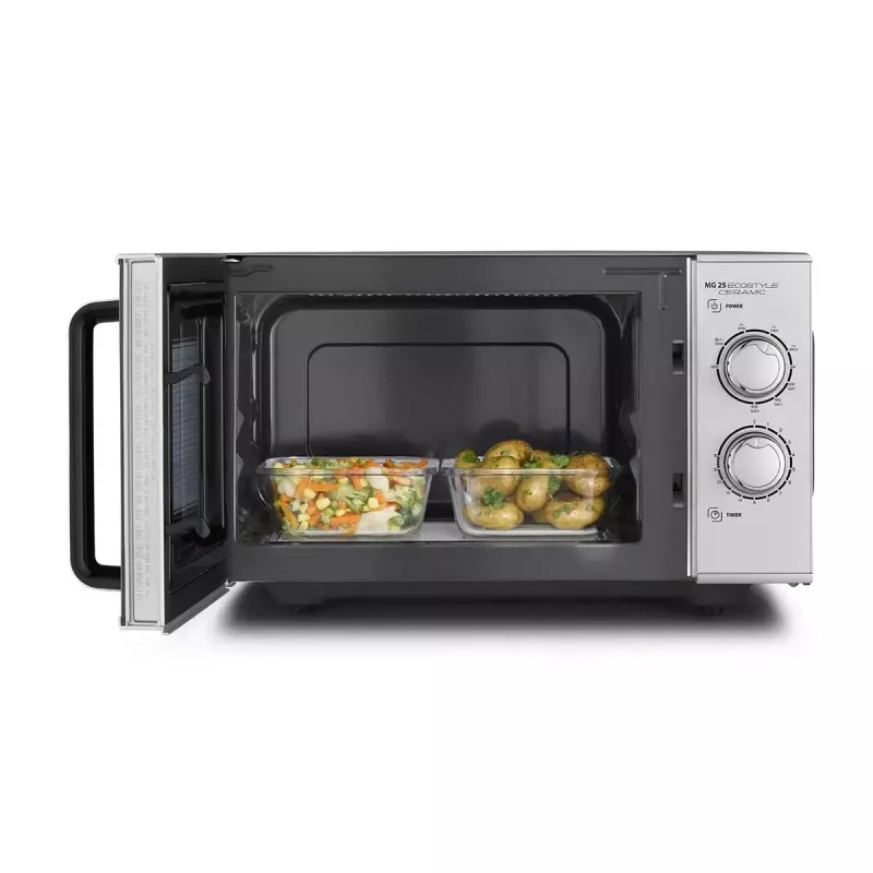 Mikrovlnná rúra Caso MG 25 Ecostyle, 25 L, 900 W, funkcia grilu, strieborná