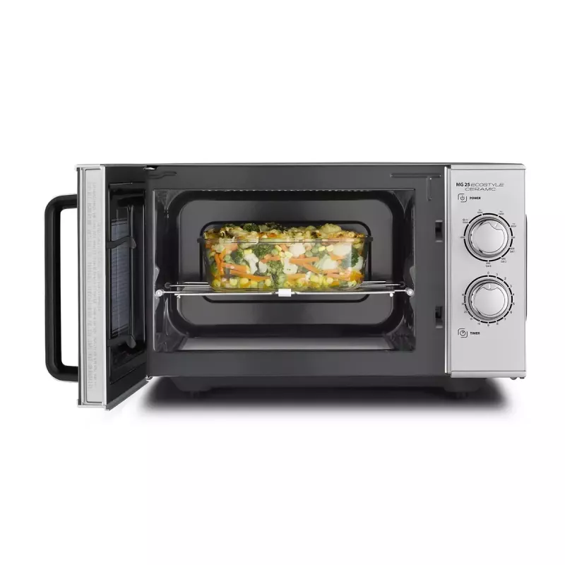Mikrovlnná rúra Caso MG 25 Ecostyle, 25 L, 900 W, funkcia grilu, strieborná