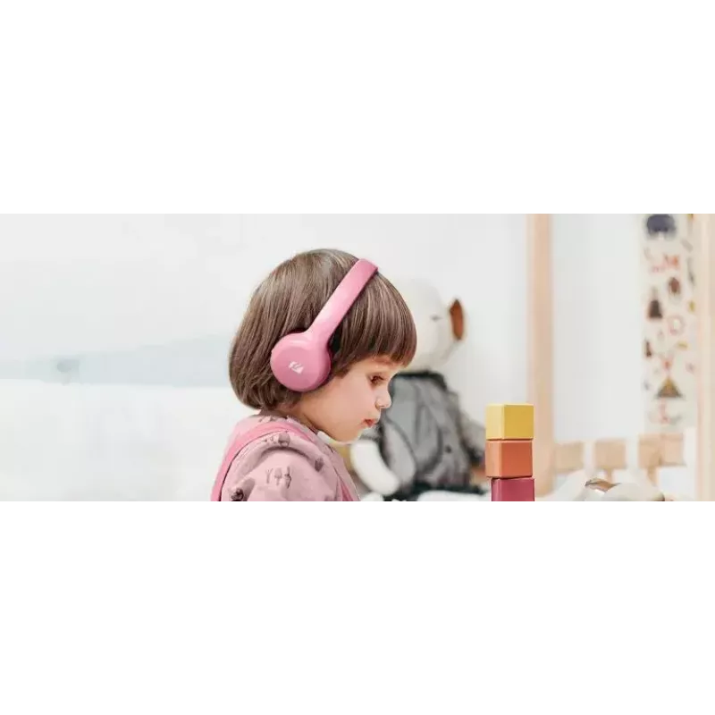 Muse M-215BTP Bluetooth stereo slúchadlá pre deti, over-ear, bezdrôtové, Bluetooth 5.0, ružové