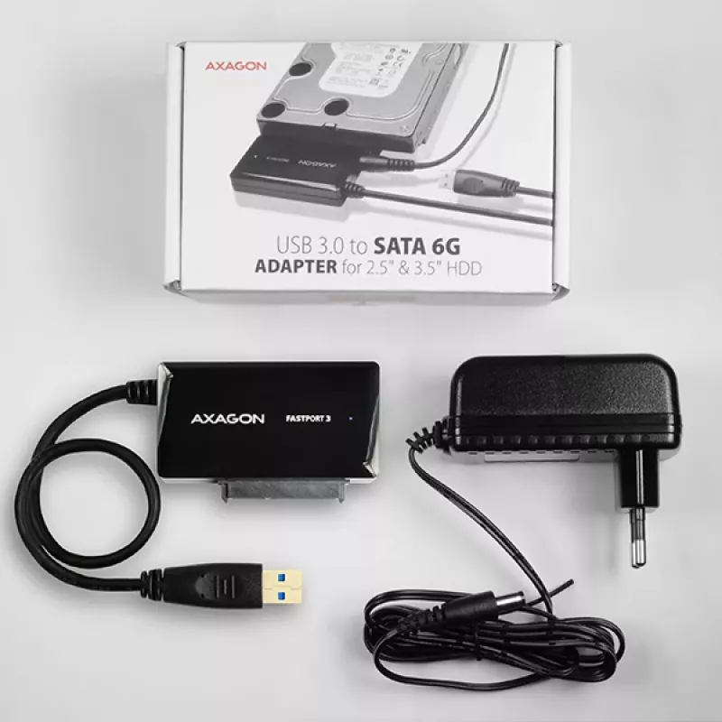 Axagon ADSA-FP3 USB 3.0 - SATA 6G adaptér na pripojenie všetkých SATA pevných diskov a mechaník