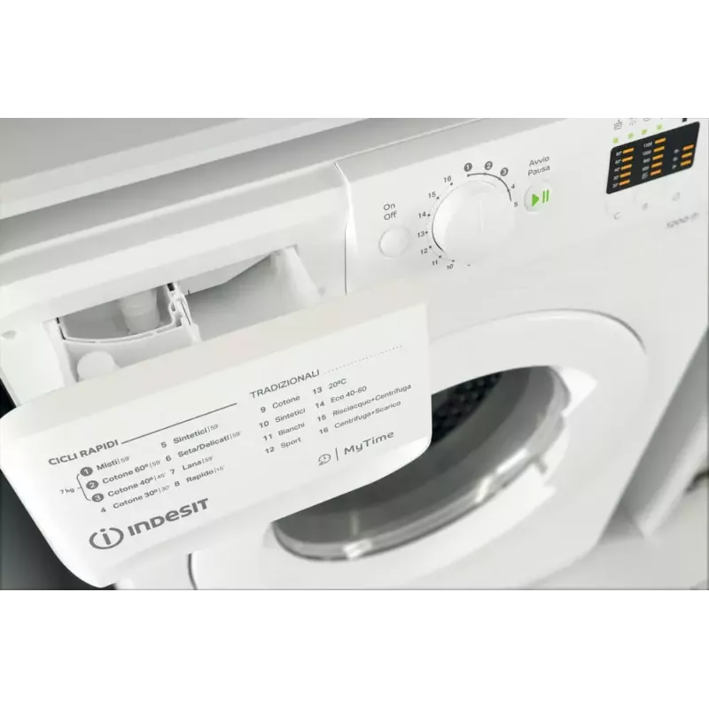 Práčka s predným plnením Indesit MTWA 71252 W IT — 7 kg, 1200 ot/min, energetická trieda E, biela